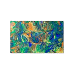 Blue On Green Flow Sticker (rectangular) by kaleidomarblingart