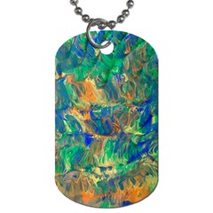 Blue on green flow Dog Tag (One Side)