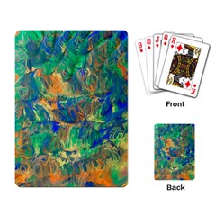 Blue On Green Flow Playing Cards Single Design (rectangle) by kaleidomarblingart