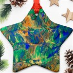 Blue on green flow Star Ornament (Two Sides) Front