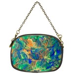 Blue on green flow Chain Purse (One Side) Front