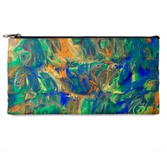 Blue on green flow Pencil Case