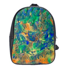 Blue on green flow School Bag (Large)