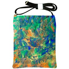 Blue on green flow Shoulder Sling Bag