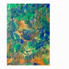 Blue On Green Flow Small Garden Flag (two Sides) by kaleidomarblingart