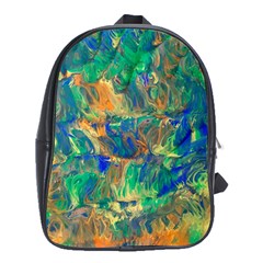 Blue on green flow School Bag (XL)