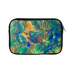 Blue On Green Flow Apple Ipad Mini Zipper Cases by kaleidomarblingart