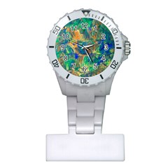 Blue on green flow Plastic Nurses Watch