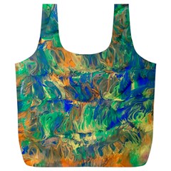 Blue on green flow Full Print Recycle Bag (XL)