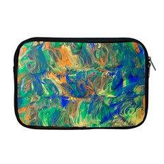 Blue On Green Flow Apple Macbook Pro 17  Zipper Case by kaleidomarblingart