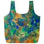 Blue on green flow Full Print Recycle Bag (XXL) Front