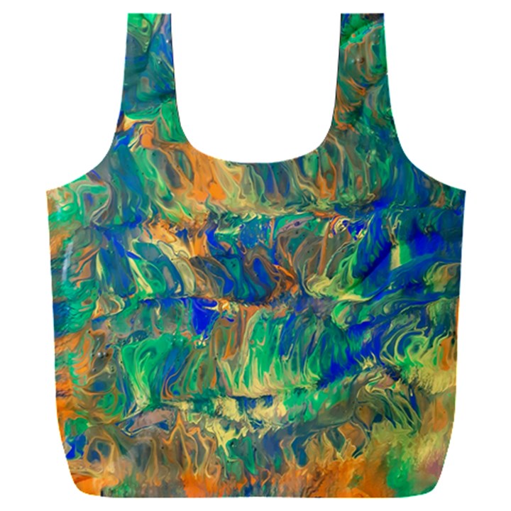 Blue on green flow Full Print Recycle Bag (XXL)