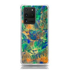 Blue on green flow Samsung Galaxy S20 Ultra 6.9 Inch TPU UV Case