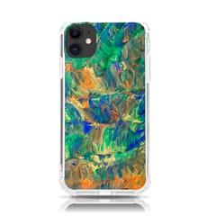 Blue on green flow iPhone 11 TPU UV Print Case