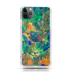 Blue on green flow iPhone 11 Pro Max 6.5 Inch TPU UV Print Case