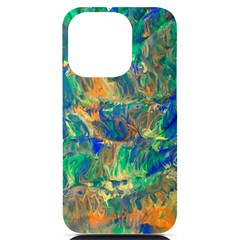 Blue on green flow iPhone 14 Pro Black UV Print Case