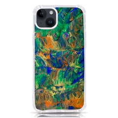 Blue on green flow iPhone 14 Plus TPU UV Print Case