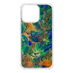 Blue On Green Flow Iphone 13 Pro Tpu Uv Print Case by kaleidomarblingart