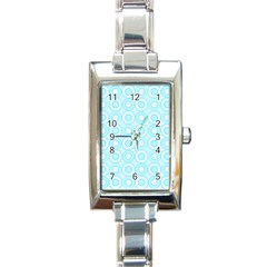 Mazipoodles Baby Blue Check Donuts Rectangle Italian Charm Watch by Mazipoodles