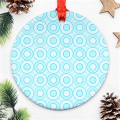 Mazipoodles Baby Blue Check Donuts Ornament (round) by Mazipoodles