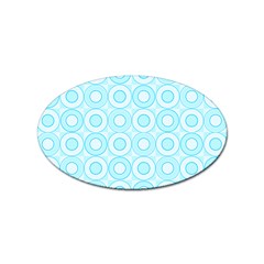 Mazipoodles Baby Blue Check Donuts Sticker Oval (100 Pack) by Mazipoodles