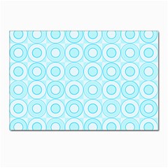 Mazipoodles Baby Blue Check Donuts Postcards 5  X 7  (pkg Of 10) by Mazipoodles