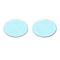 Mazipoodles Baby Blue Check Donuts Cufflinks (oval) by Mazipoodles