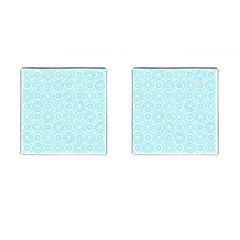 Mazipoodles Baby Blue Check Donuts Cufflinks (square) by Mazipoodles