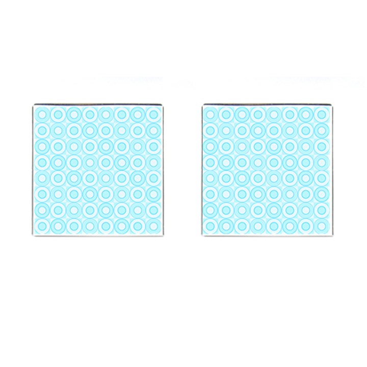 Mazipoodles Baby Blue Check Donuts Cufflinks (Square)