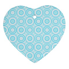 Mazipoodles Baby Blue Check Donuts Heart Ornament (two Sides) by Mazipoodles