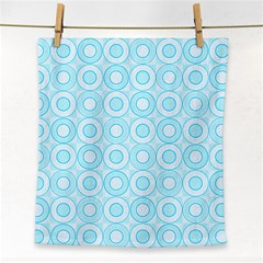 Mazipoodles Baby Blue Check Donuts Face Towel by Mazipoodles