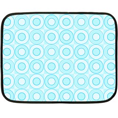 Mazipoodles Baby Blue Check Donuts Two Sides Fleece Blanket (mini) by Mazipoodles