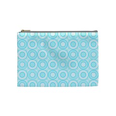 Mazipoodles Baby Blue Check Donuts Cosmetic Bag (medium) by Mazipoodles