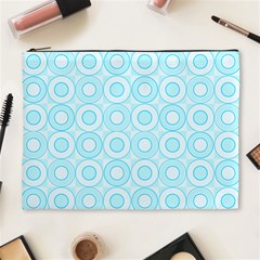 Mazipoodles Baby Blue Check Donuts Cosmetic Bag (xl) by Mazipoodles