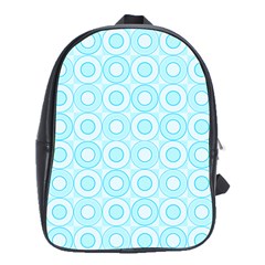 Mazipoodles Baby Blue Check Donuts School Bag (large) by Mazipoodles