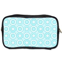 Mazipoodles Baby Blue Check Donuts Toiletries Bag (two Sides) by Mazipoodles