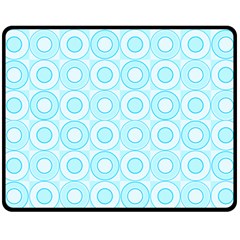 Mazipoodles Baby Blue Check Donuts Fleece Blanket (medium) by Mazipoodles