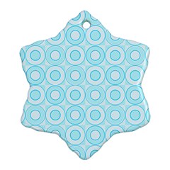 Mazipoodles Baby Blue Check Donuts Snowflake Ornament (two Sides) by Mazipoodles