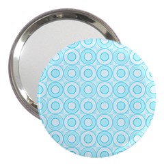 Mazipoodles Baby Blue Check Donuts 3  Handbag Mirrors by Mazipoodles