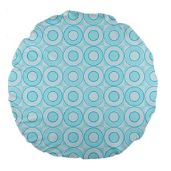 Mazipoodles Baby Blue Check Donuts Large 18  Premium Round Cushions by Mazipoodles