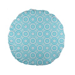 Mazipoodles Baby Blue Check Donuts Standard 15  Premium Flano Round Cushions by Mazipoodles