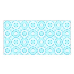 Mazipoodles Baby Blue Check Donuts Satin Shawl 45  X 80  by Mazipoodles