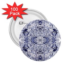 Blue Biro Arabesque 2 25  Buttons (100 Pack)  by kaleidomarblingart