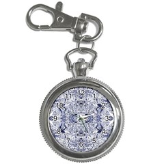 Blue Biro Arabesque Key Chain Watches by kaleidomarblingart