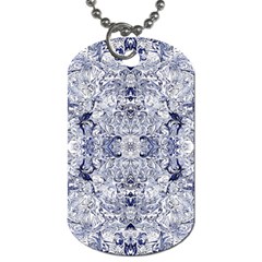 Blue Biro Arabesque Dog Tag (two Sides) by kaleidomarblingart