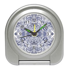 Blue Biro Arabesque Travel Alarm Clock by kaleidomarblingart