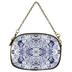 Blue Biro Arabesque Chain Purse (two Sides)