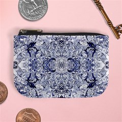 Blue Biro Arabesque Mini Coin Purse by kaleidomarblingart