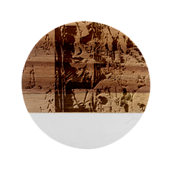 Lou Marble Wood Coaster (round) by MRNStudios