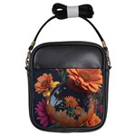 Crocodile Vs Monkey Watercolor 1 Dreamshaper V7 3d Floral 0 Girls Sling Bag Front